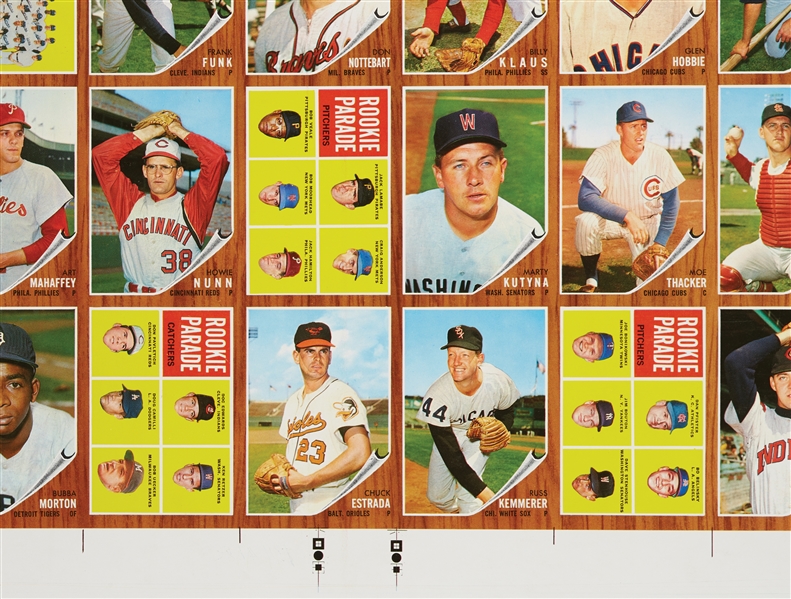 1962 Topps Baseball High Series Proof Sheet With Black Ink