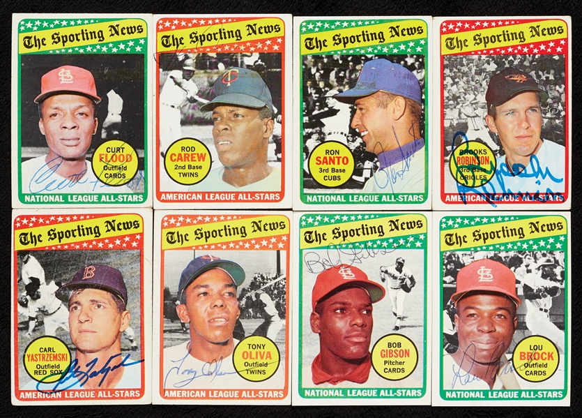 Signed 1969 Topps Baseball Near Set with 549 Different & 49 HOFers 