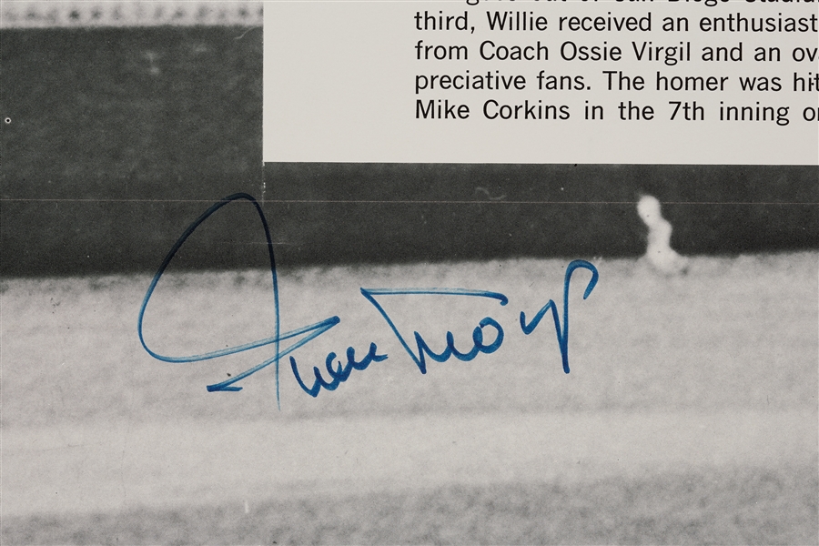 Willie Mays Signed 600th Home Run Poster (PSA/DNA)