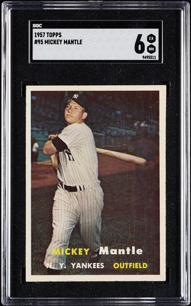 1957 Topps Mickey Mantle No. 95 SGC 6