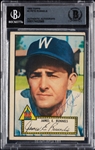 Pete Runnels Signed 1952 Topps RC No. 2 (BAS)