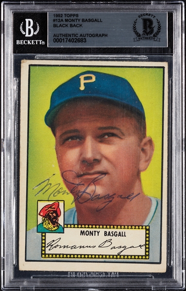 Monty Basgall Signed 1952 Topps No. 12 (BAS)