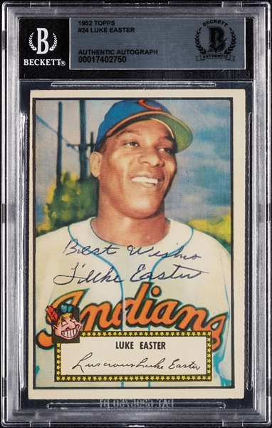 Luke Easter Signed 1952 Topps No. 24 (BAS)