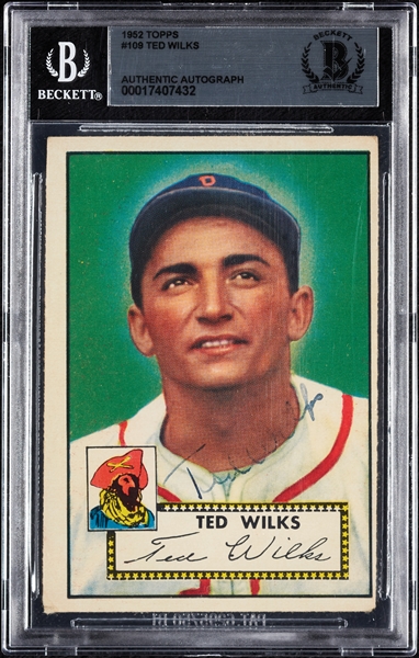 Ted Wilks Signed 1952 Topps No. 109 (BAS)
