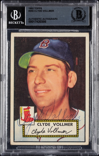 Clyde Vollmer Signed 1952 Topps No. 255 (BAS)