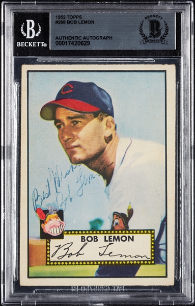 Bob Lemon Signed 1952 Topps No. 268 (BAS)