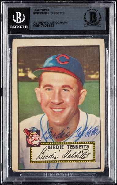 Birdie Tebbetts Signed 1952 Topps No. 282 (BAS)