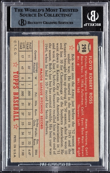 Bob Ross Signed 1952 Topps No. 298 (BAS)