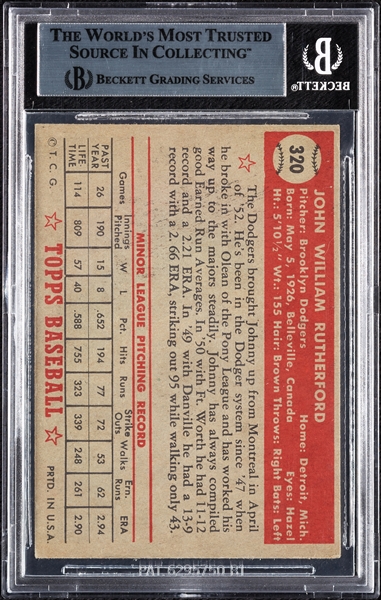 Johnny Rutherford Signed 1952 Topps No. 320 (BAS)