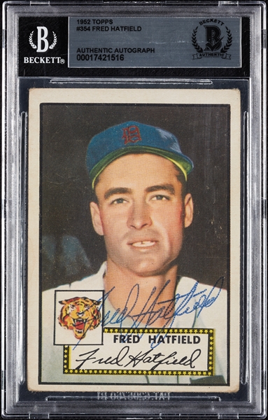 Fred Hatfield Signed 1952 Topps No. 354 (BAS)