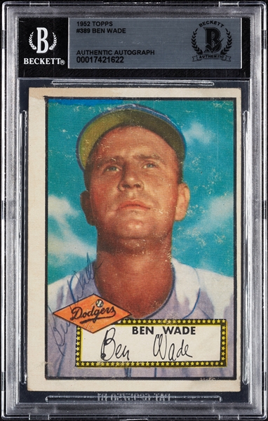 Ben Wade Signed 1952 Topps No. 389 (BAS)