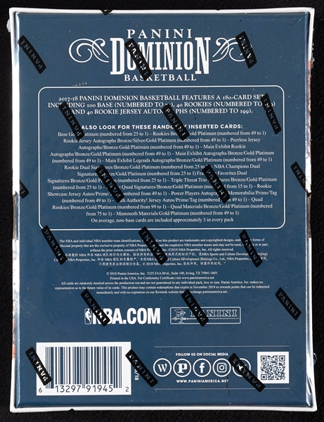 2017-18 Panini Dominion Basketball Box