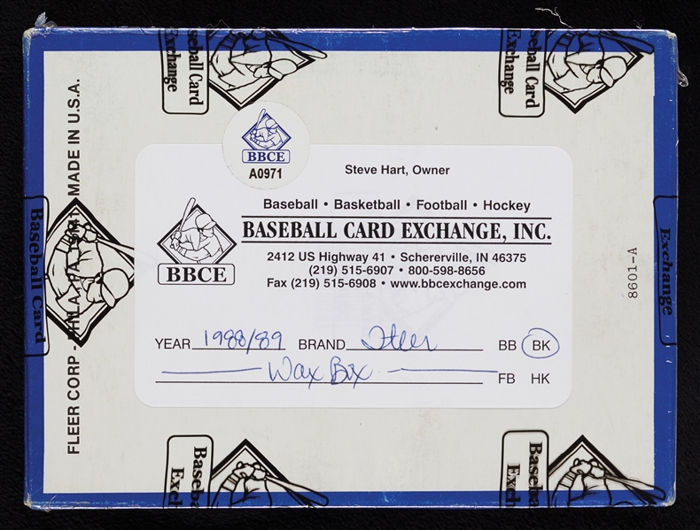 1988-89 Fleer Basketball Wax Box (36) (BBCE)