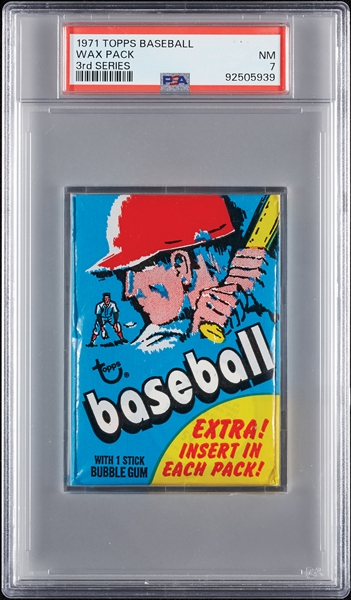 1971 Topps Baseball 3rd Series Wax Pack (Graded PSA 7)