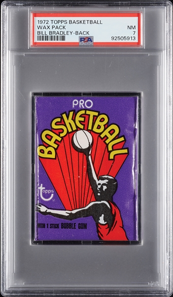 1972 Topps Basketball Wax Pack - Bill Bradley Back (Graded PSA 7)