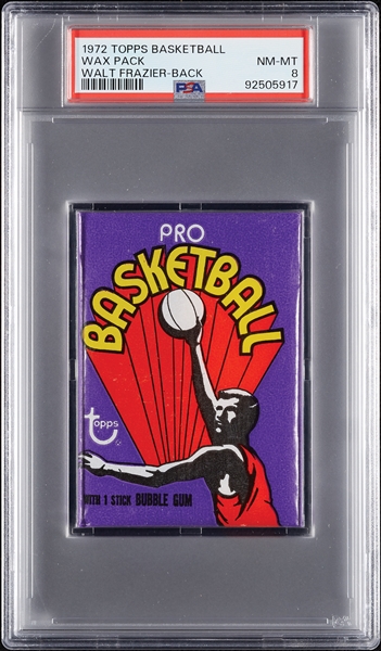 1972 Topps Basketball Wax Pack - Walt Frazier Back (Graded PSA 8)
