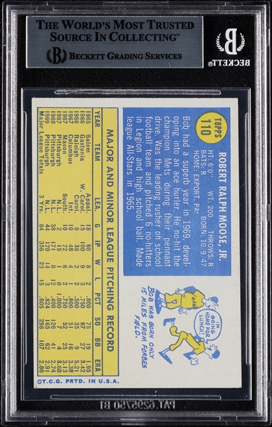 Bob Moose Signed 1970 Topps No. 110 (BAS)