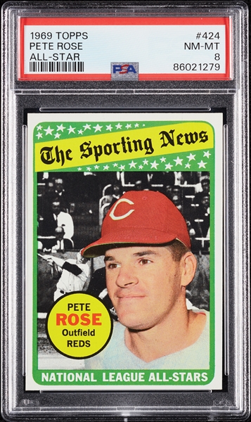 1969 Topps Pete Rose All-Star No. 424 PSA 8