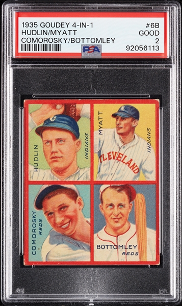 1935 Goudey Hudlin/Myatt/Comorosky/Bottomley No. 6B PSA 2