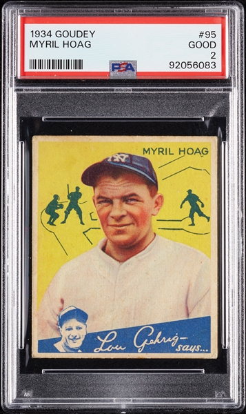 1934 Goudey Myril Hoag No. 95 PSA 2