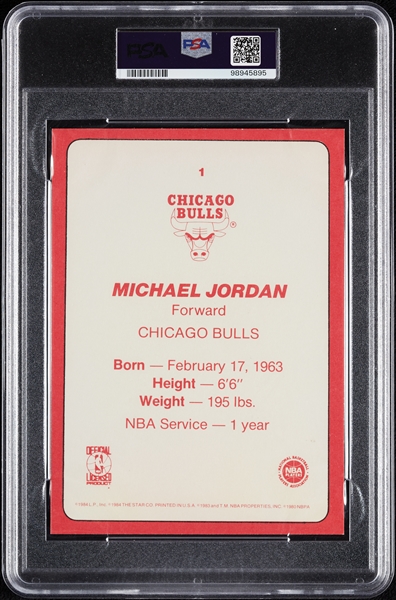 1985 Star Team Supers 5x7 Michael Jordan No. 1 PSA 6 with Team Set (5)