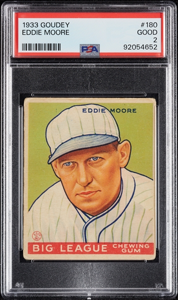1933 Goudey Eddie Moore No. 180 PSA 2