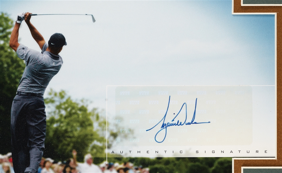 Tiger Woods, Jack Nicklaus & Arnold Palmer Signed Masters Champions Display (UDA)