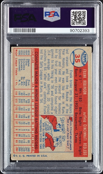 1957 Topps Frank Robinson RC No. 35 PSA 3