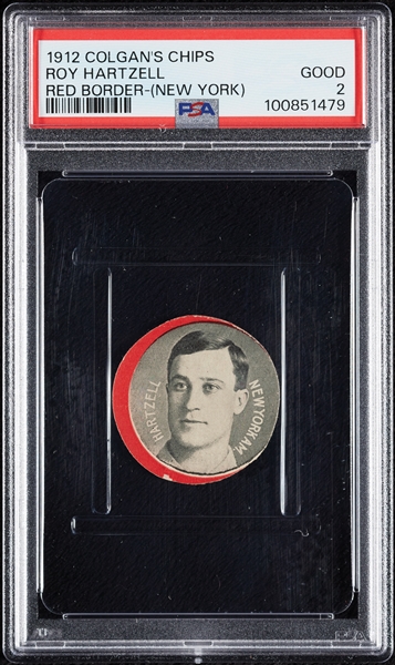 1912 Colgan's Chips Red Border Roy Hartzell New York PSA 2