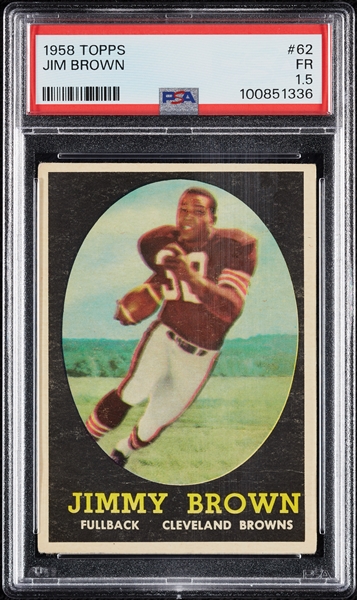 1958 Topps Jim Brown RC No. 62 PSA 1.5