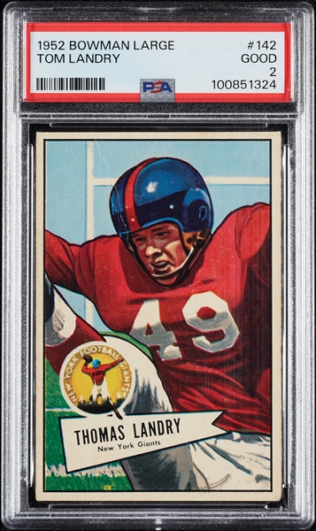 1952 Bowman Large Tom Landry No. 142 PSA 2