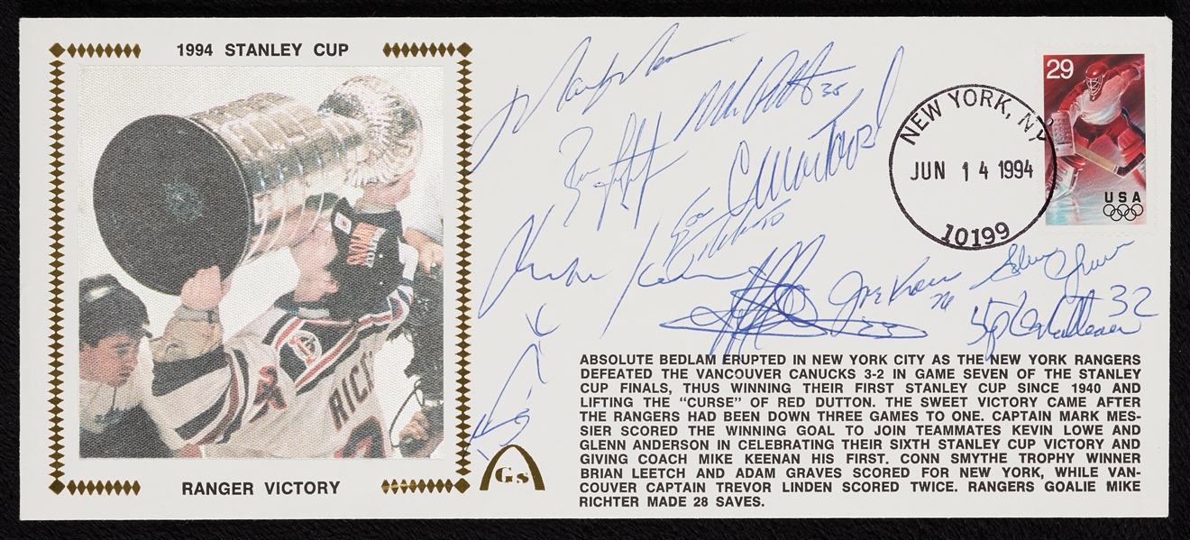 1994 New York Rangers Stanley Cup Champs Signed FDC