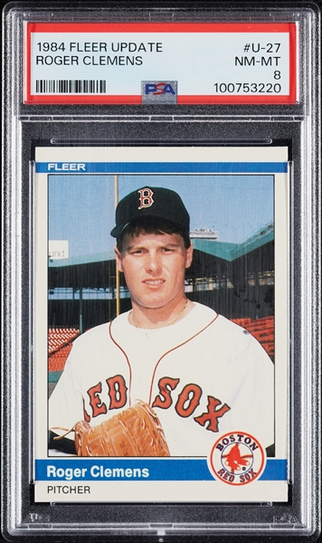 1984 Fleer Update Roger Clemens RC No. U27 PSA 8