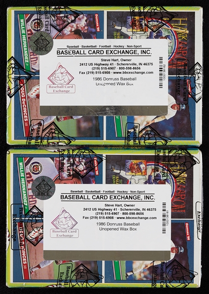 1986 Donruss Baseball Wax Boxes Pair with 20 Extra Packs (BBCE) (2)