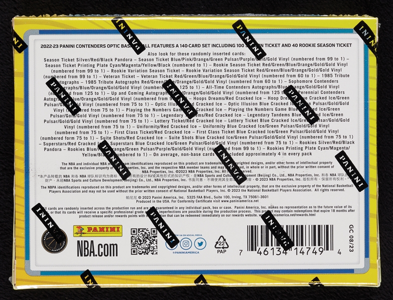 2022-23 Panini Contenders Optic Basketball Box