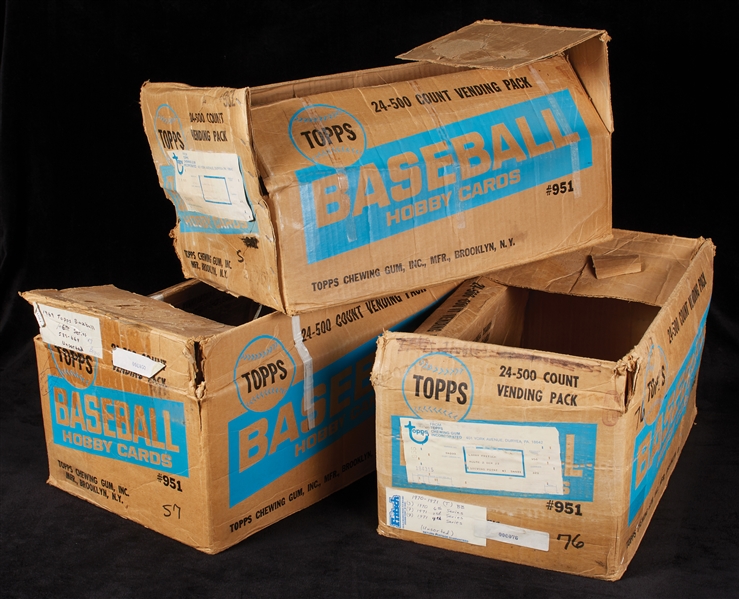 1969-72 Topps Baseball Empty Vending Case Boxes (3)
